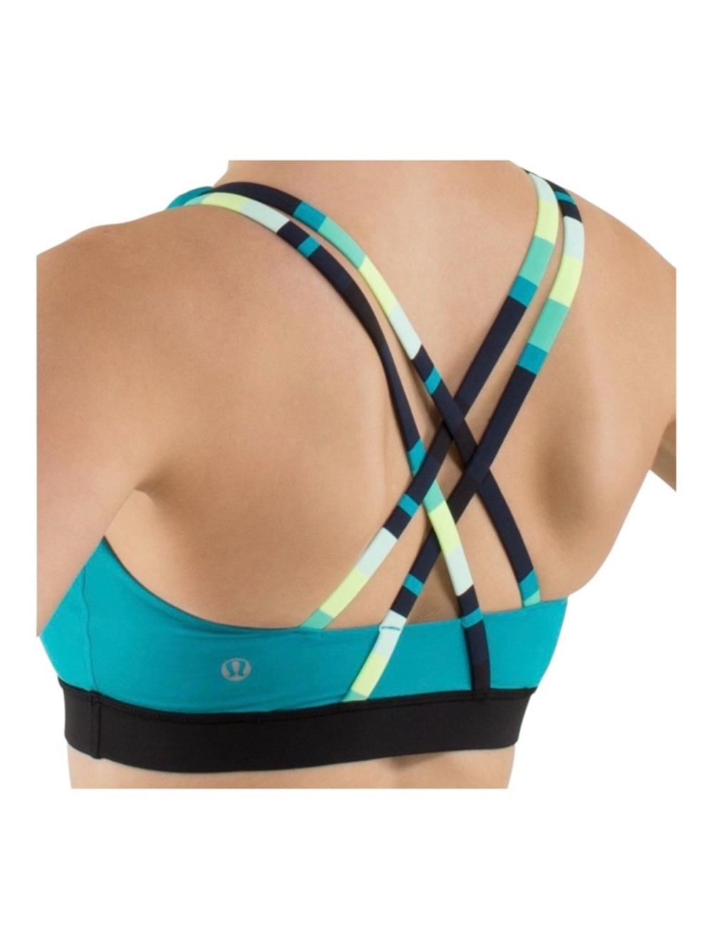 Lululemon Energy Bra Surge Black and Assorted stripe Surge